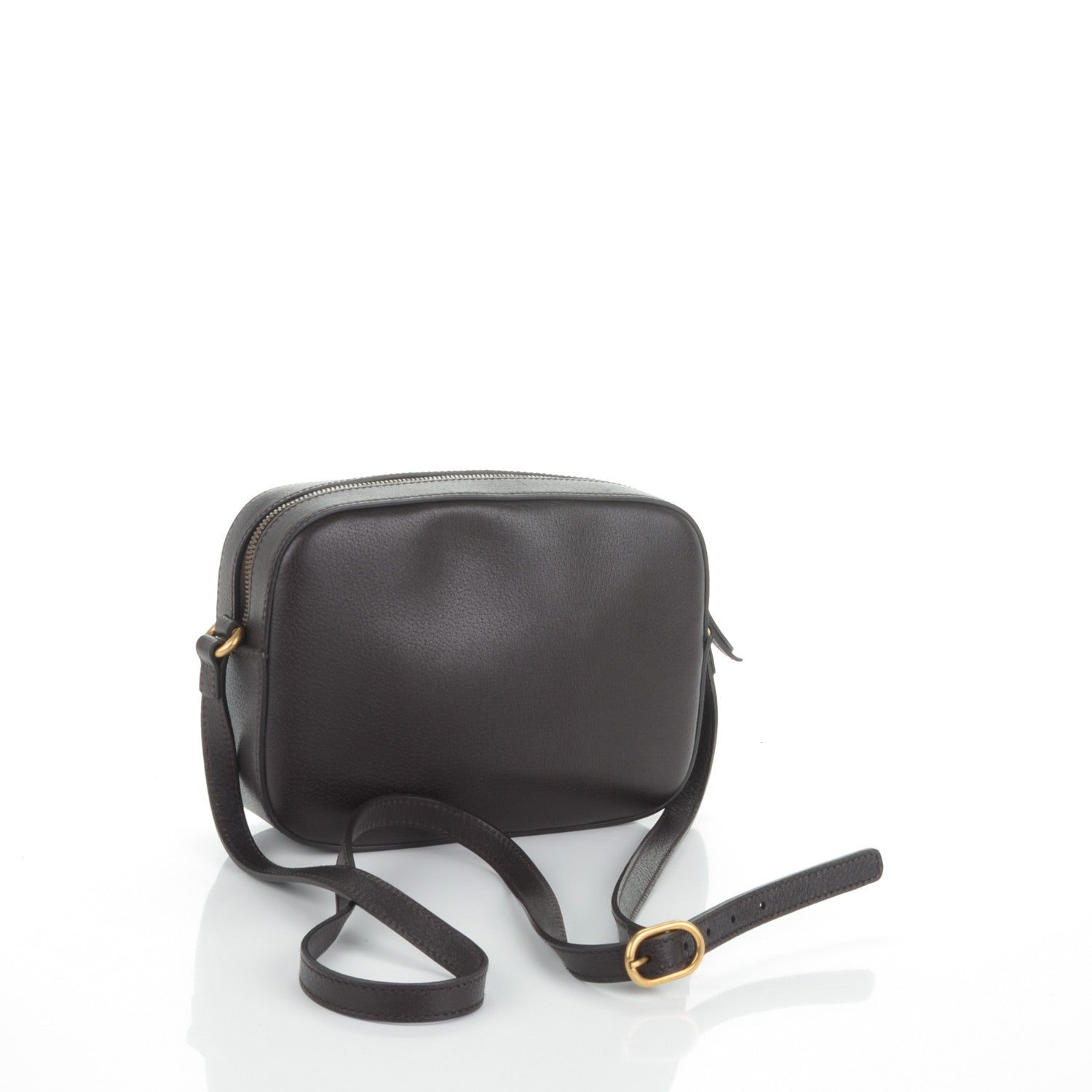 Gucci Textured Calfskin Web Small Webby Bee Shoulder Bag Brown Coffee 3 of 6