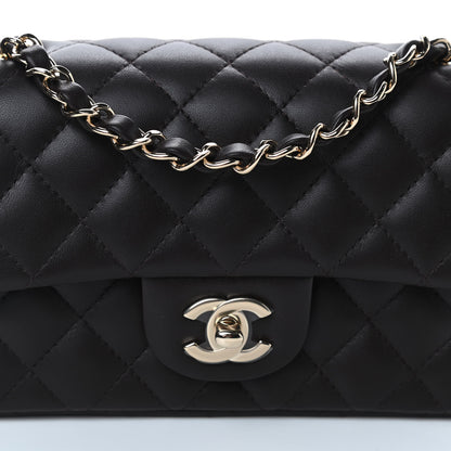 Chanel Lambskin Quilted Mini Rectangular Flap Dark Brown 10 of 10
