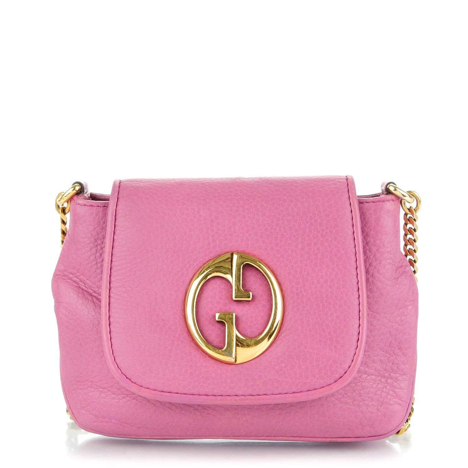 Gucci Pebbled Calfskin Small 1973 Chain Shoulder Bag Peonia Flower 1 of 8