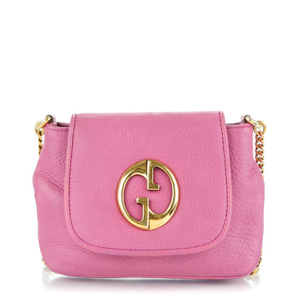 Gucci Pebbled Calfskin Small 1973 Chain Shoulder Bag Peonia Flower 1 of 8