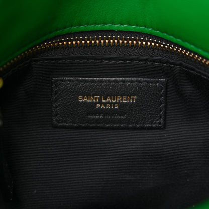 Saint Laurent Lambskin Quilted Small Loulou Puffer Monogram Chain Satchel New Vert 7 of 11