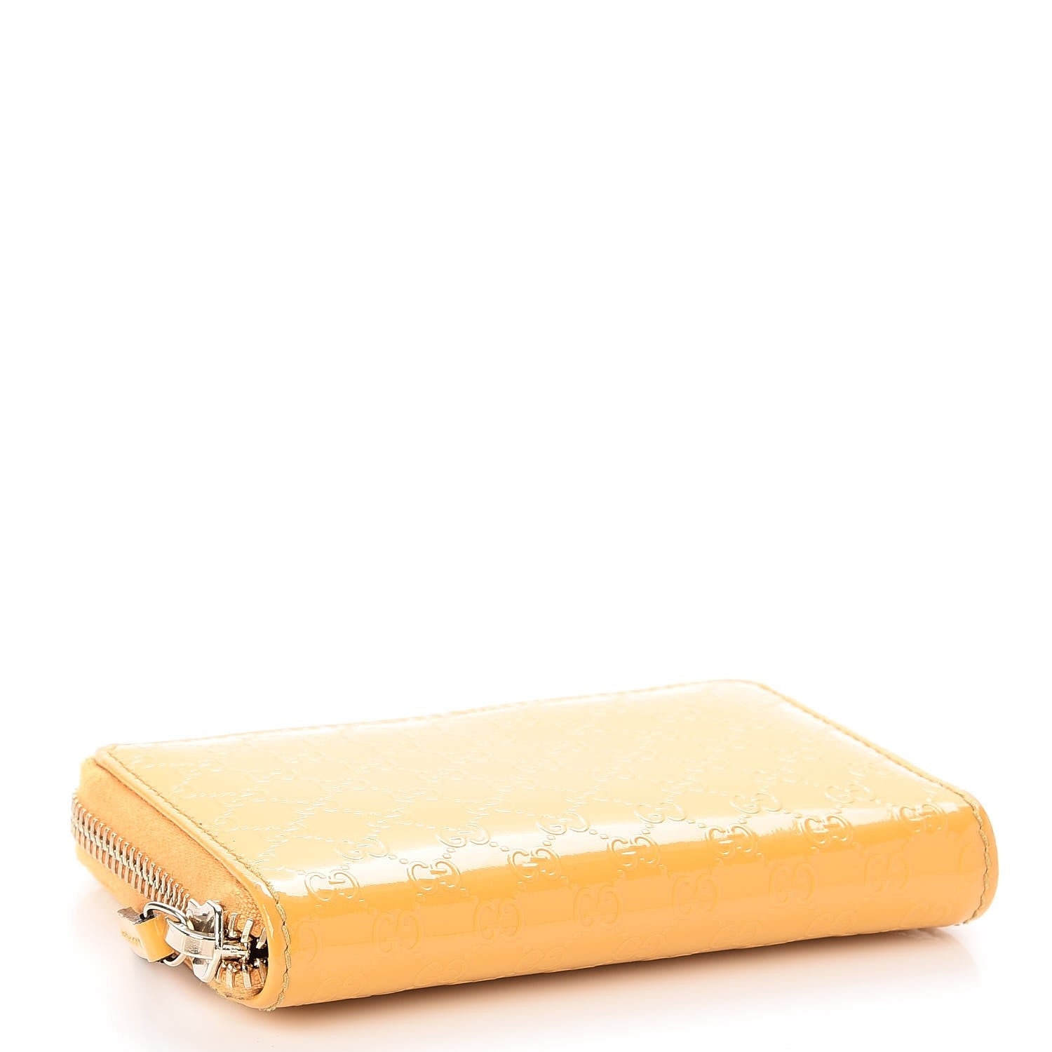 Gucci Patent Microguccissima Zip Around Card Case Bumblebee 4 of 7