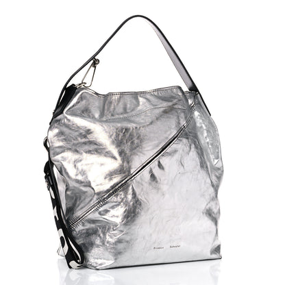 Proenza Schouler Metallic Calfskin Large Zip Hobo Silver 2 of 11