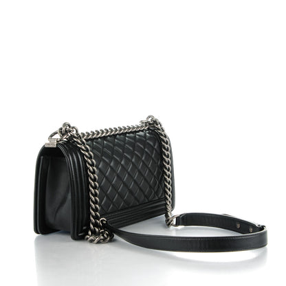 Chanel Lambskin Quilted Medium Boy Flap Black 3 of 8