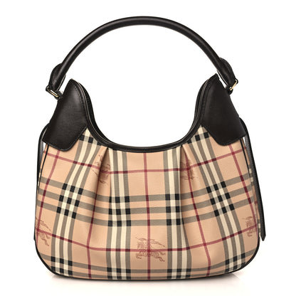 Burberry Haymarket Check Small Brooklyn Hobo Brown 1 of 8