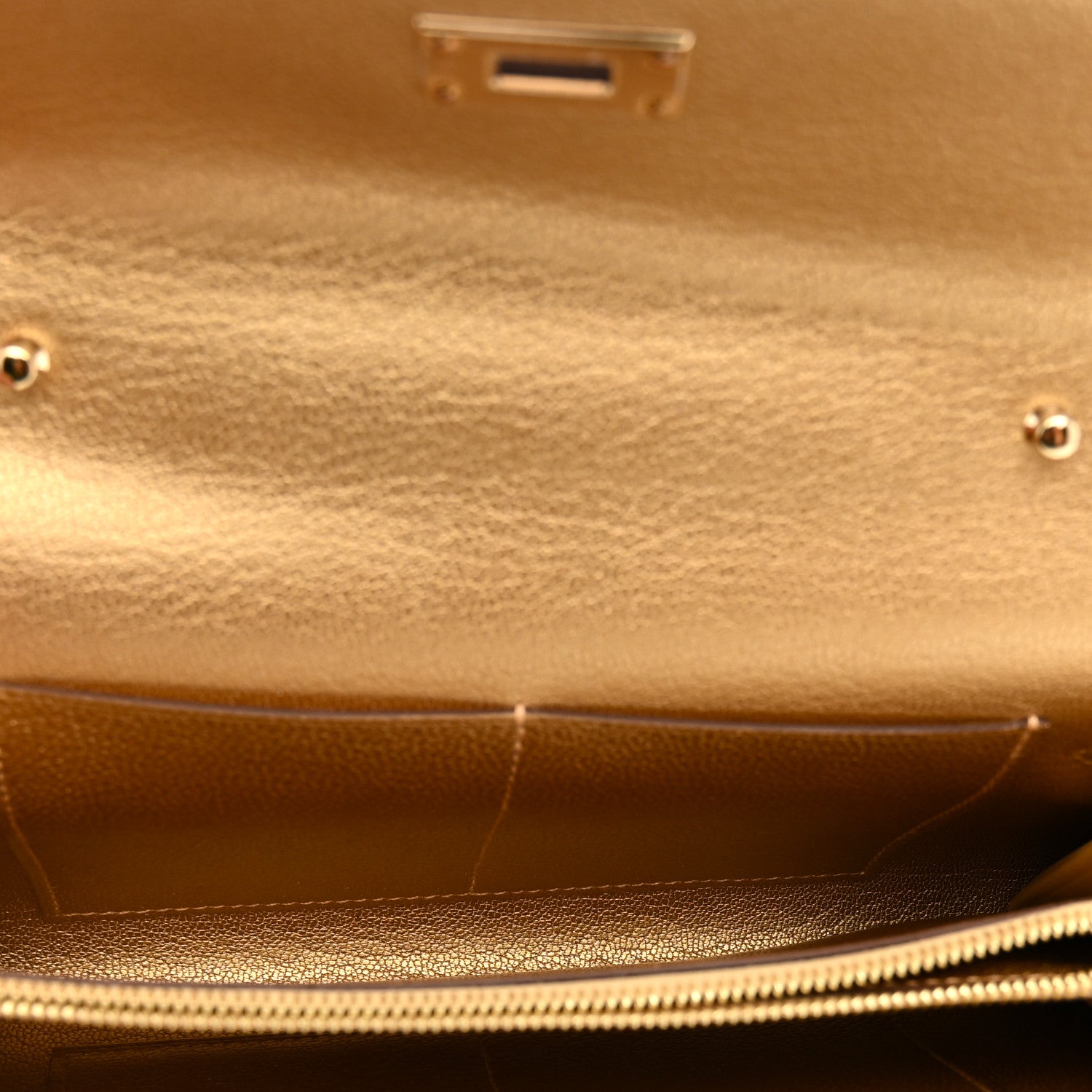 Hermes Metallic Chevre Chamkilight Kelly Wallet To Go Dore 5 of 11