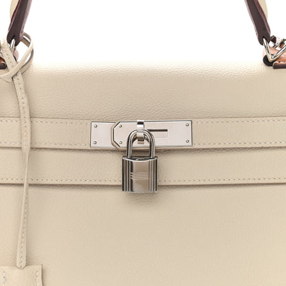 Hermes Togo Au Galop Kelly Retourne 32 Craie Rouge H Fauve Black 8 of 12