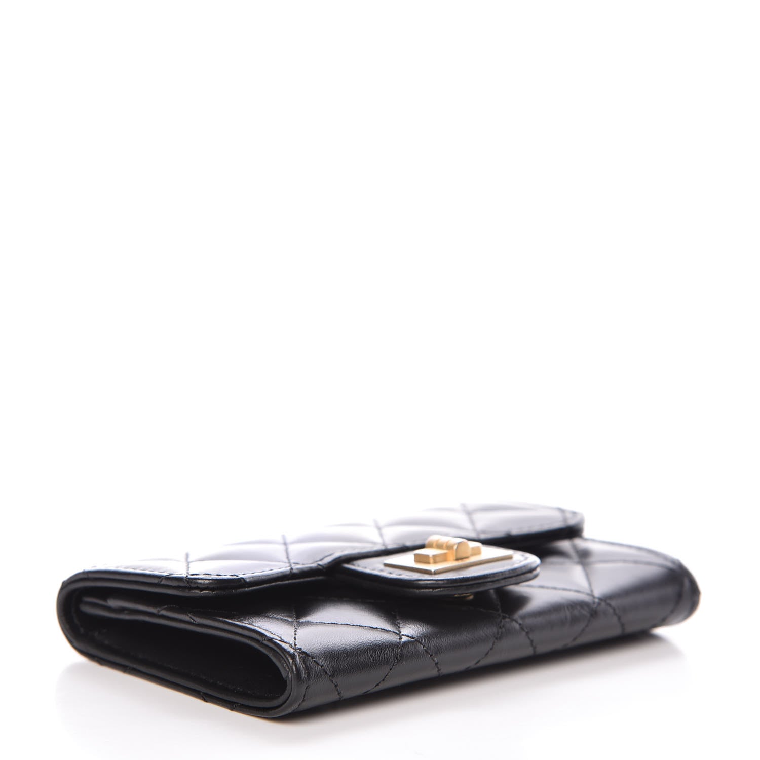 Chanel Aged Calfskin Quilted Reissue Flap Card Holder Black 4 of 8