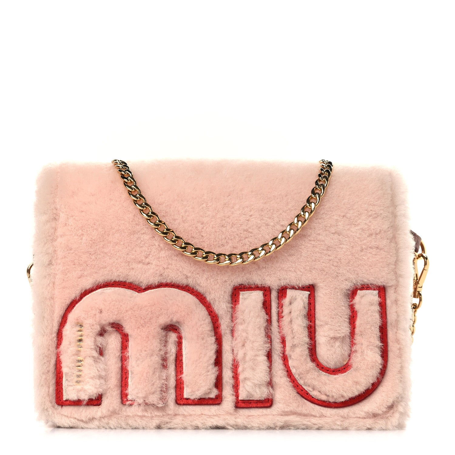 Miu Miu Shearling Goatskin Shoulder Bag Orchidea 1 of 11