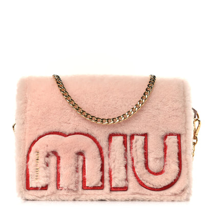 Miu Miu Shearling Goatskin Shoulder Bag Orchidea 1 of 11