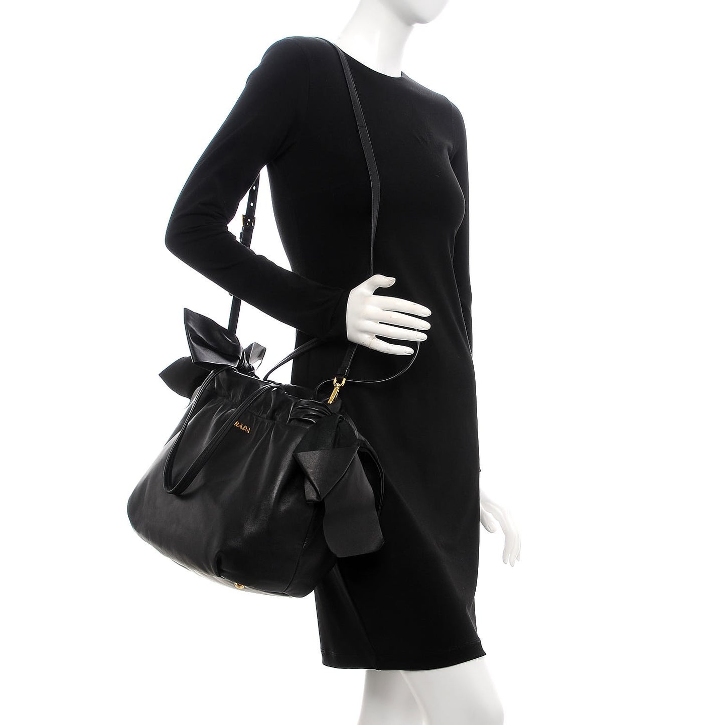 Nappa Bow Tote Black
