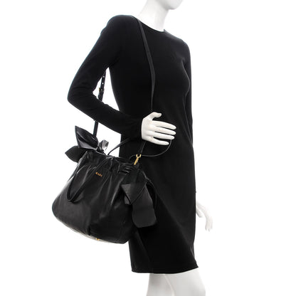 Prada Nappa Bow Tote Black 3 of 10