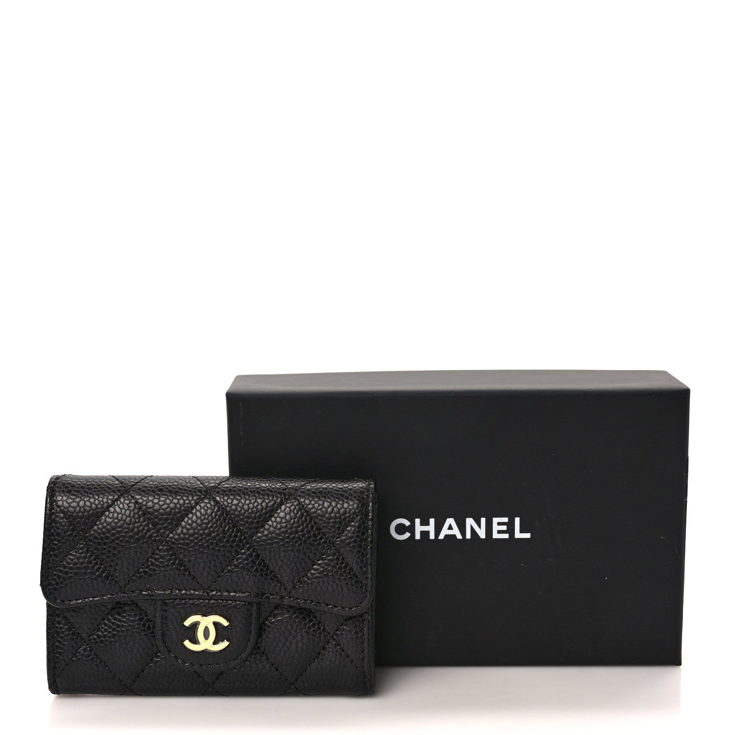 Chanel Caviar Quilted Flap Card Holder Wallet Black 9 of 9