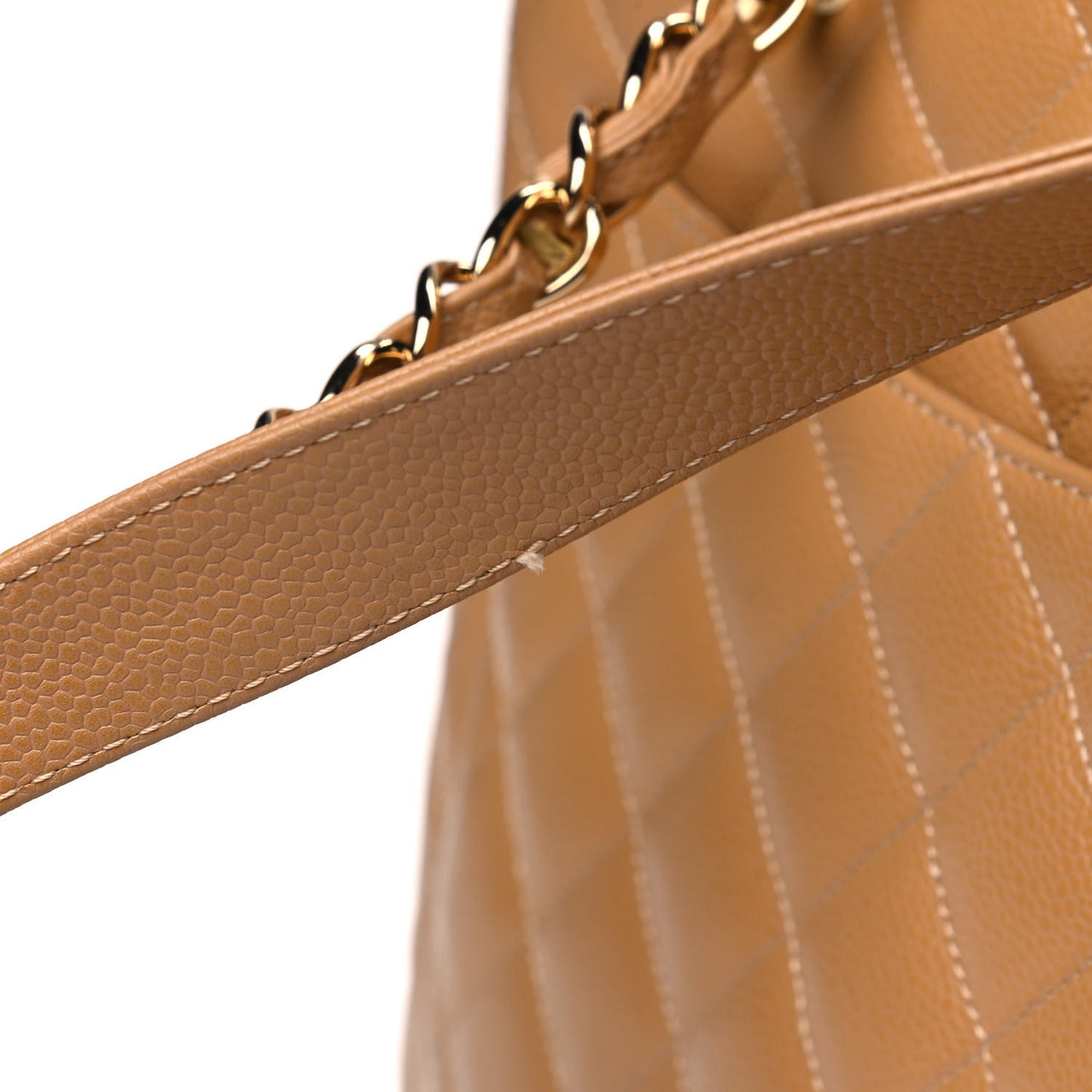 Caviar Quilted Grand Shopping Tote GST Beige
