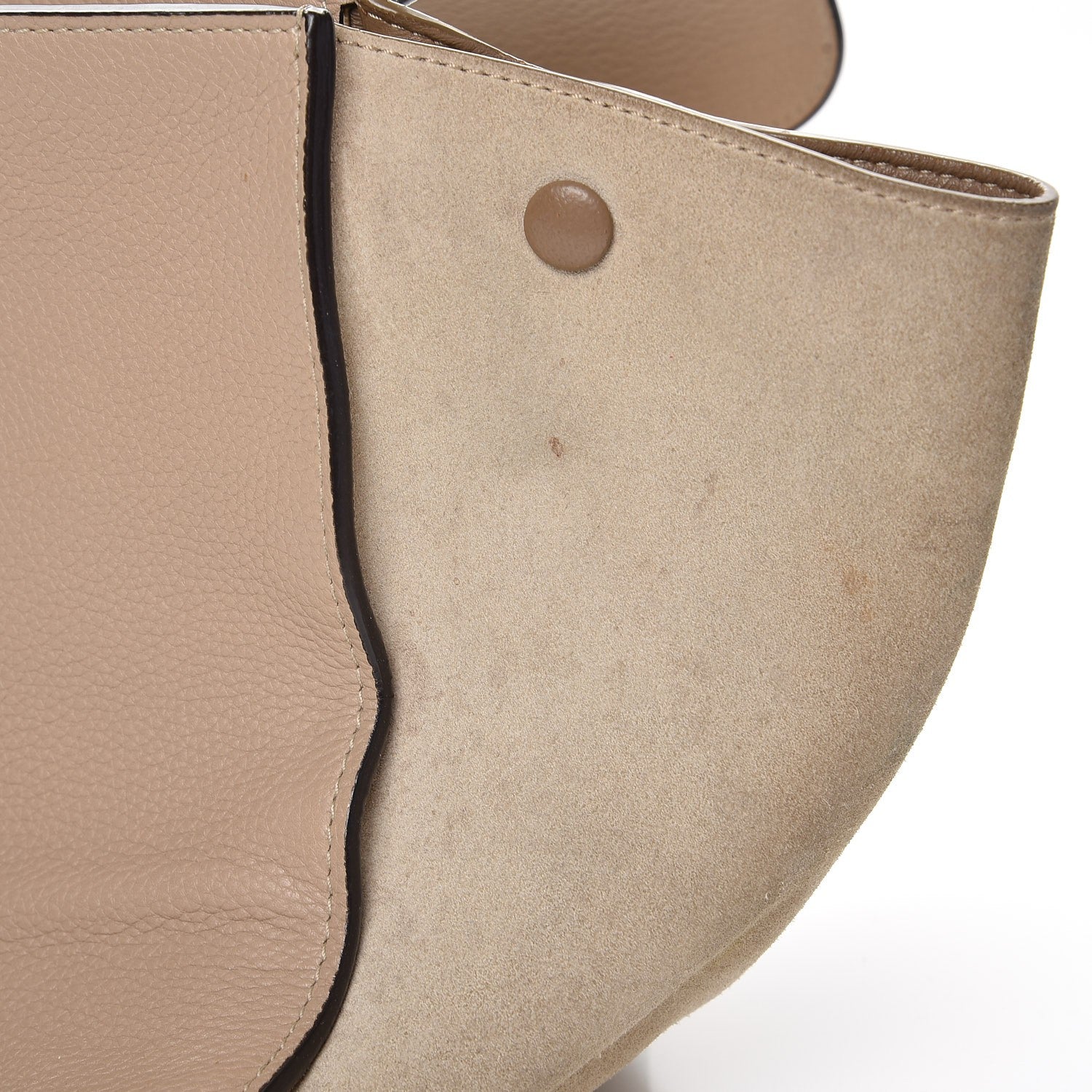 Celine Drummed Calfskin Suede Medium Trapeze Dune 8 of 15