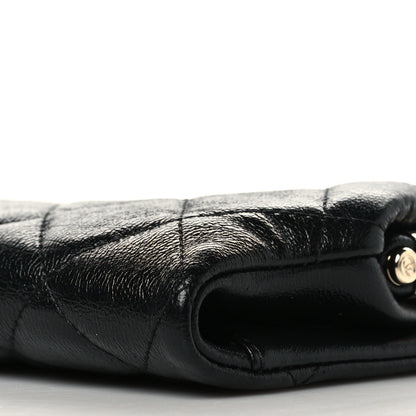 Chanel Lambskin Quilted Frame Clutch With Chain Black 9 of 10