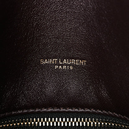 Saint Laurent Tie Dye Wool Quilted Small Loulou Puffer Monogram Chain Satchel Yellow Pacific Blue Dark Pecan 6 of 11