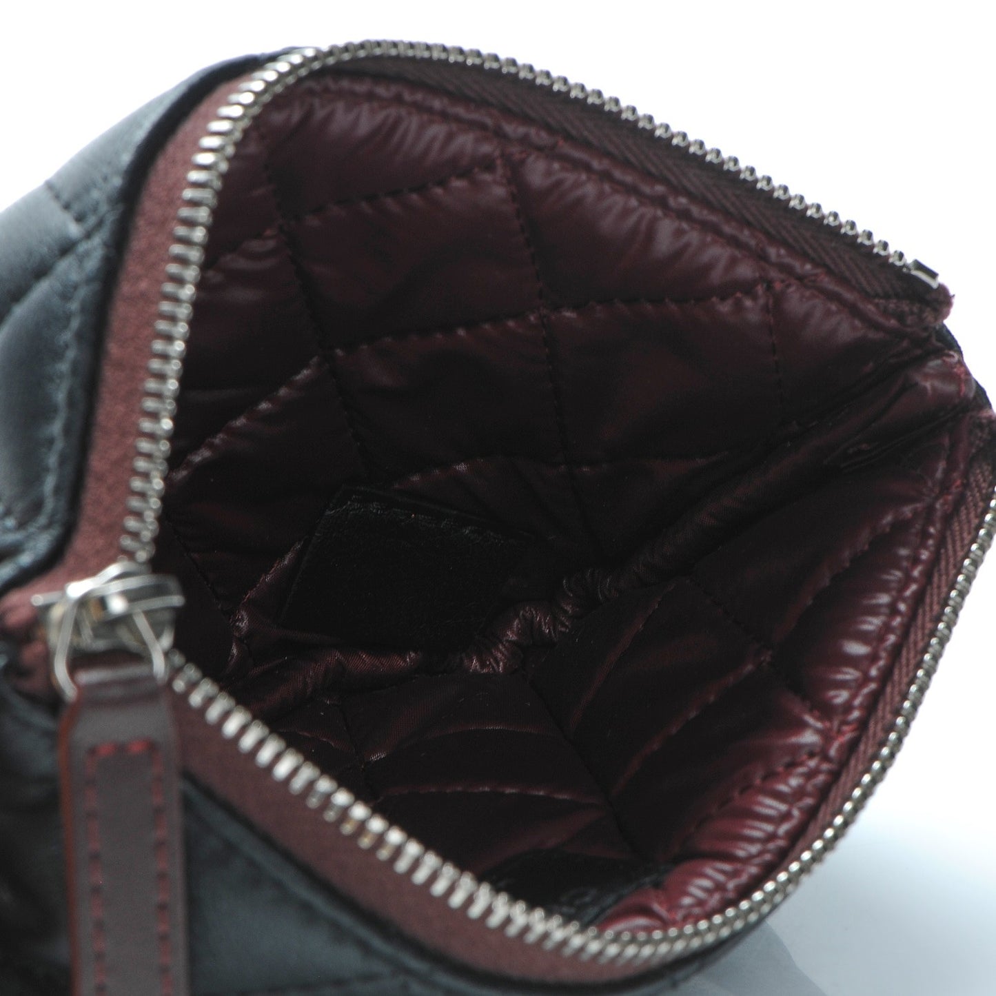 Lambskin Quilted Small Cosmetic Case Black