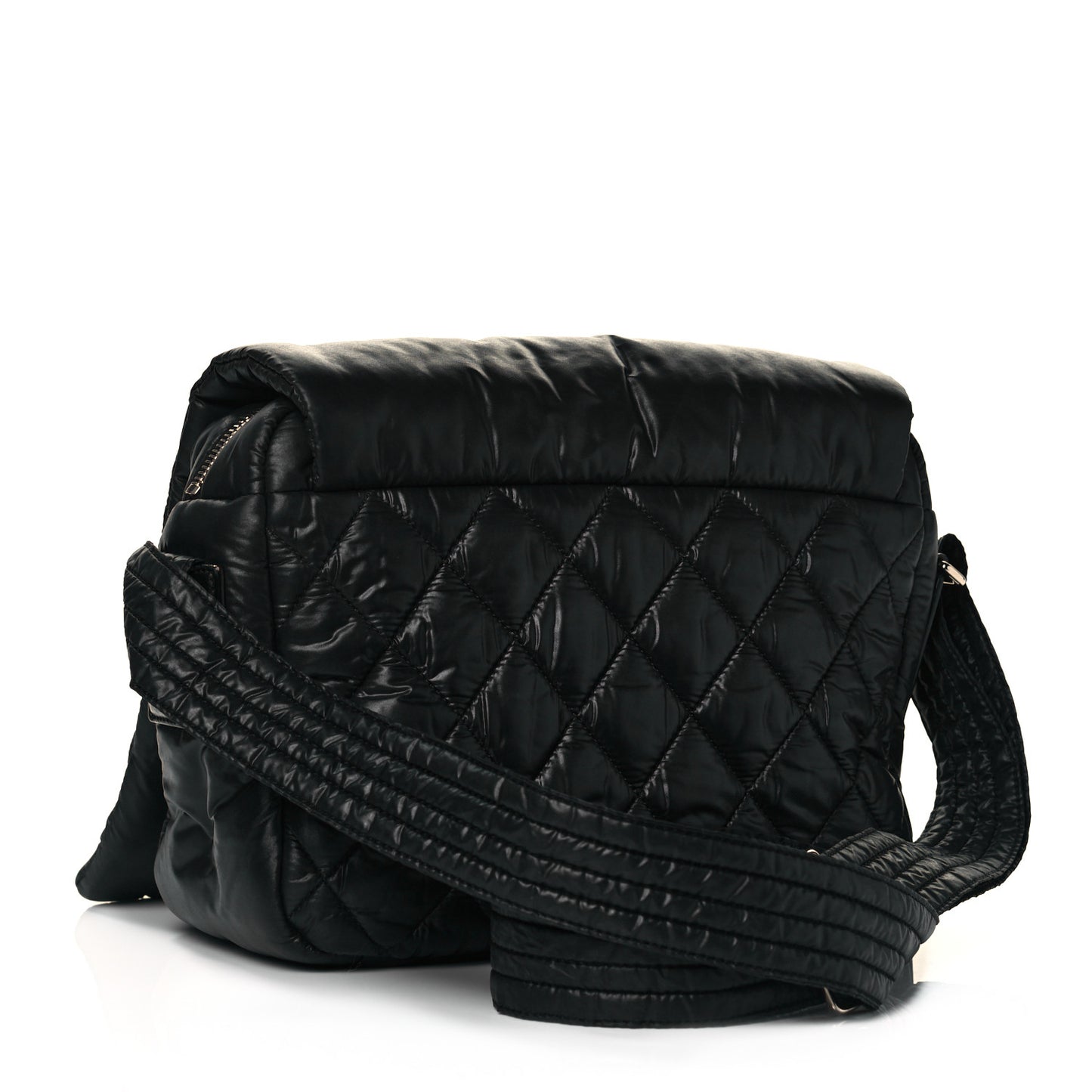 Nylon Small Coco Cocoon Messenger Bag Black