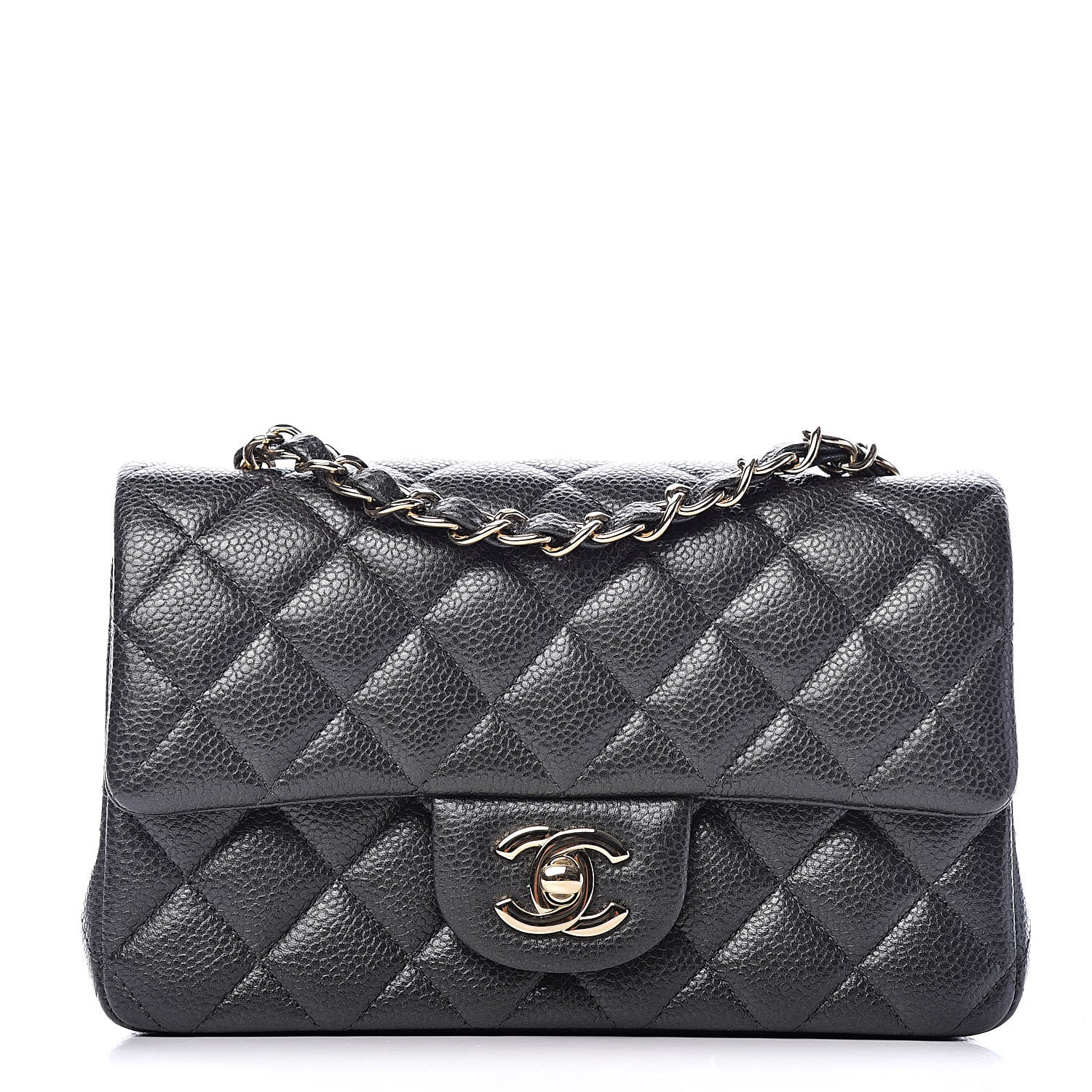 Chanel Caviar Quilted Mini Rectangular Flap Dark Grey 1 of 11