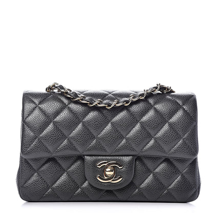 Chanel Caviar Quilted Mini Rectangular Flap Dark Grey 1 of 11