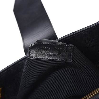 Saint Laurent Grain De Poudre Matelasse Chevron Monogram Shopping Bag Black 6 of 13
