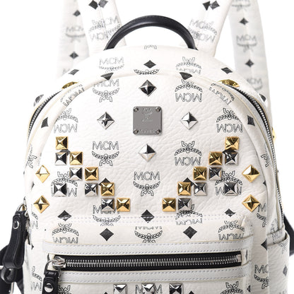 MCM Visetos Studded Small Stark M Backpack White 8 of 19