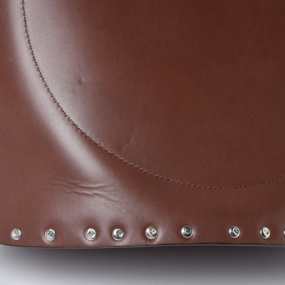 Celine Satinated Natural Calfskin Large Studs Bucket Shoulder Bag Dark Brown 7 of 9