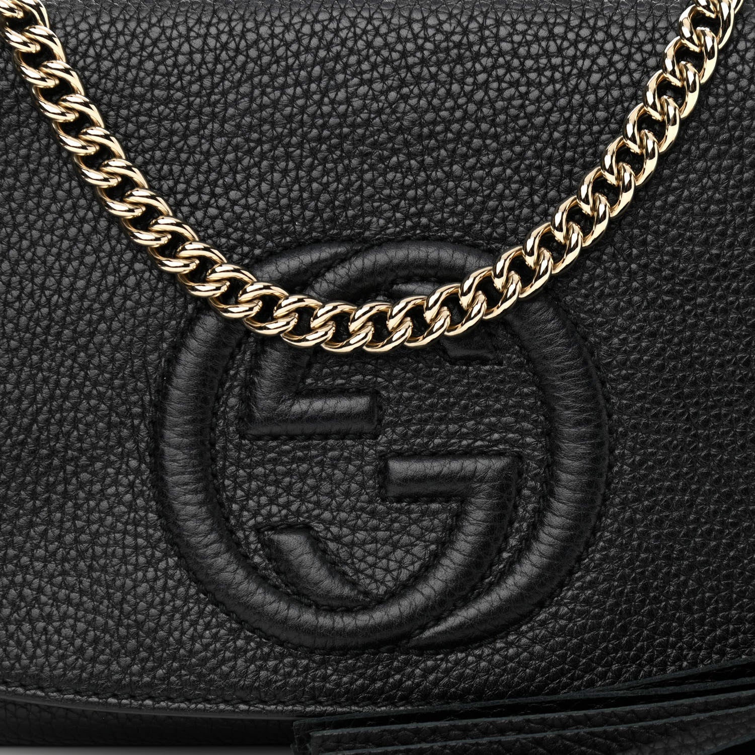 Gucci Pebbled Calfskin Medium Soho Flap Crossbody Black 11 of 11
