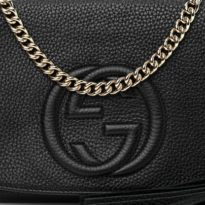 Gucci Pebbled Calfskin Medium Soho Flap Crossbody Black 11 of 11
