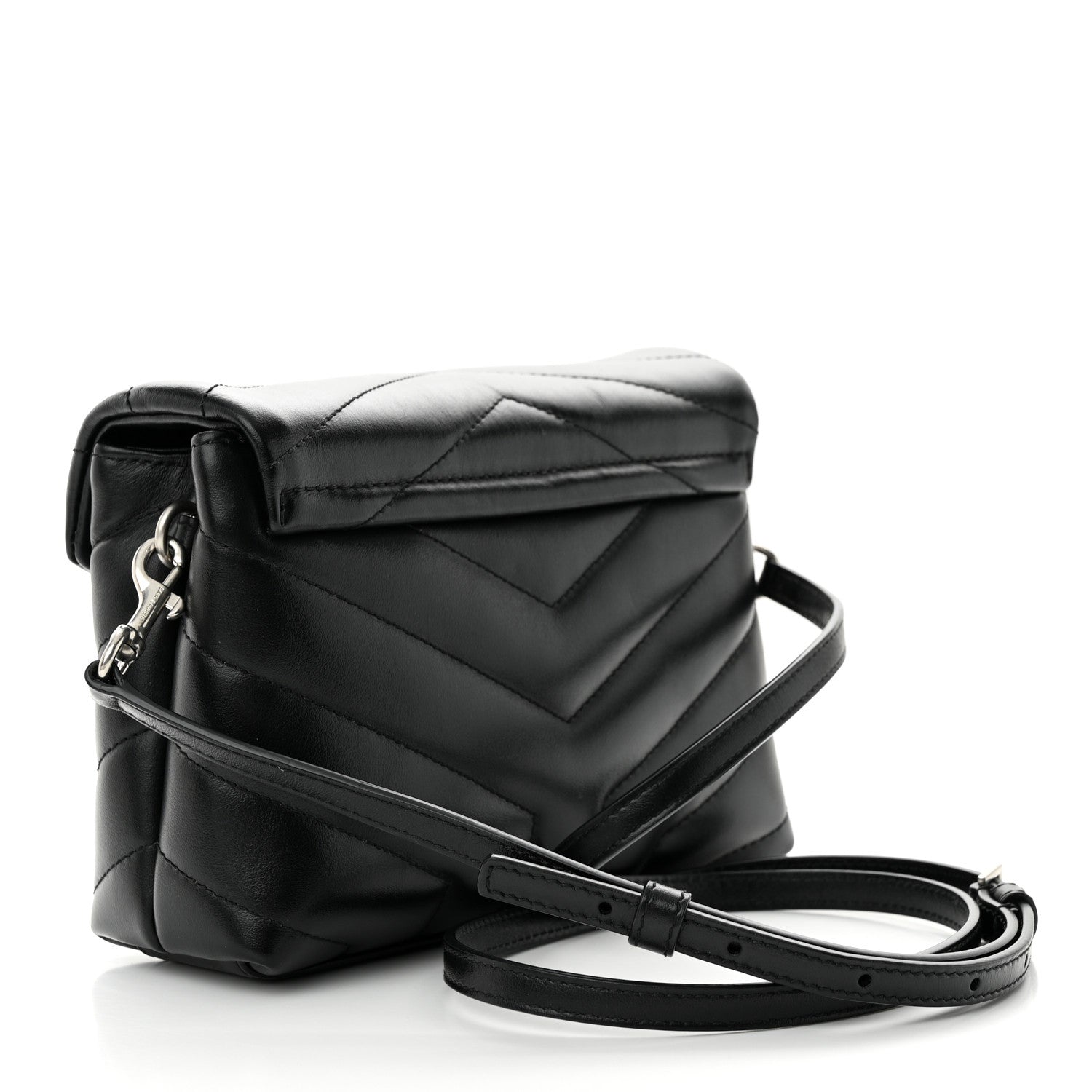 Saint Laurent Calfskin Y Quilted Monogram Toy Loulou Crossbody Bag Black 3 of 11