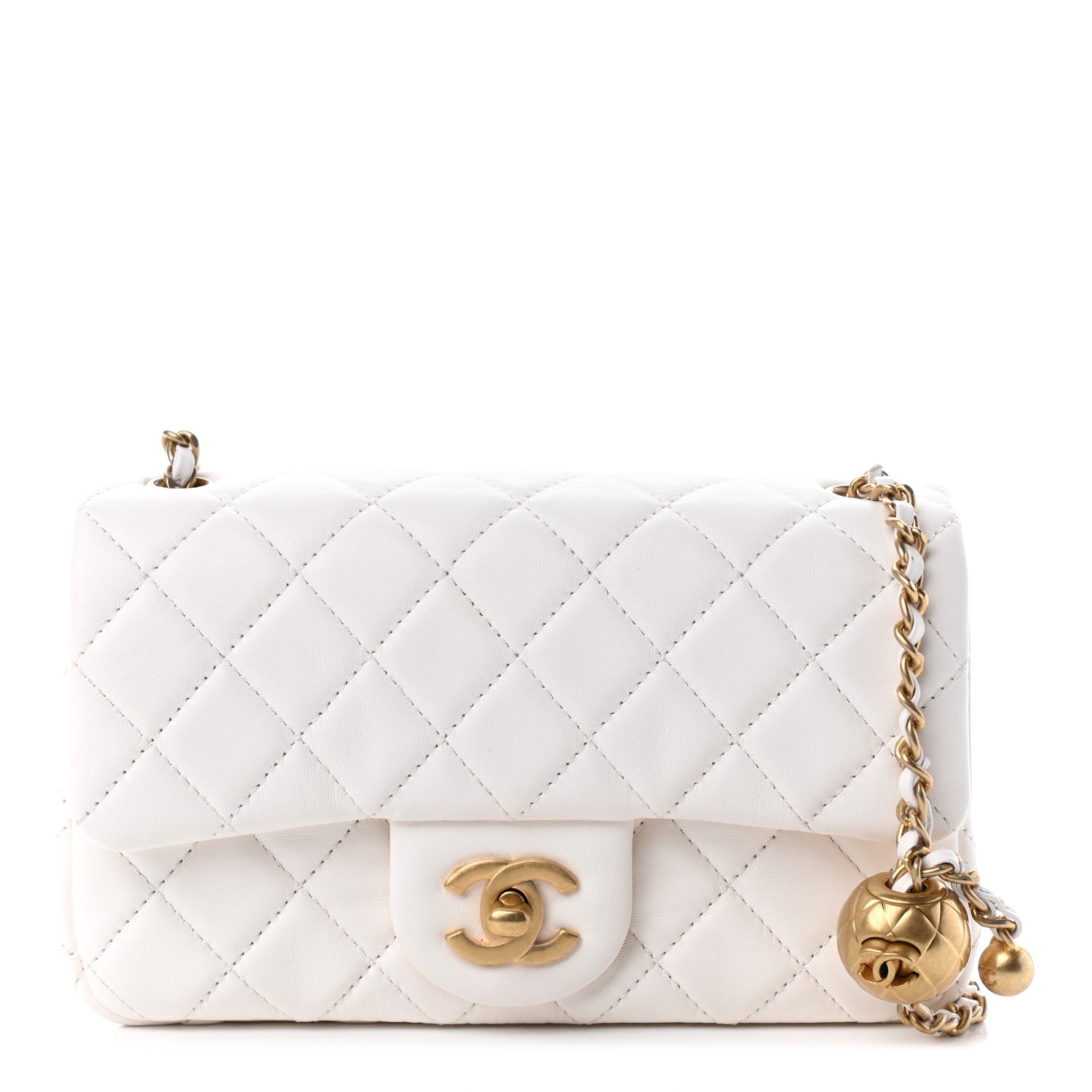 Chanel Lambskin Quilted Mini Rectangular Pearl Crush Flap White 1 of 8