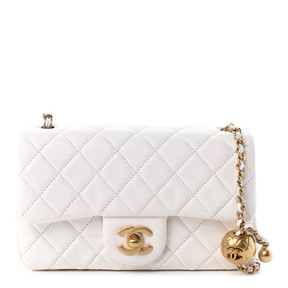 Chanel Lambskin Quilted Mini Rectangular Pearl Crush Flap White 1 of 8