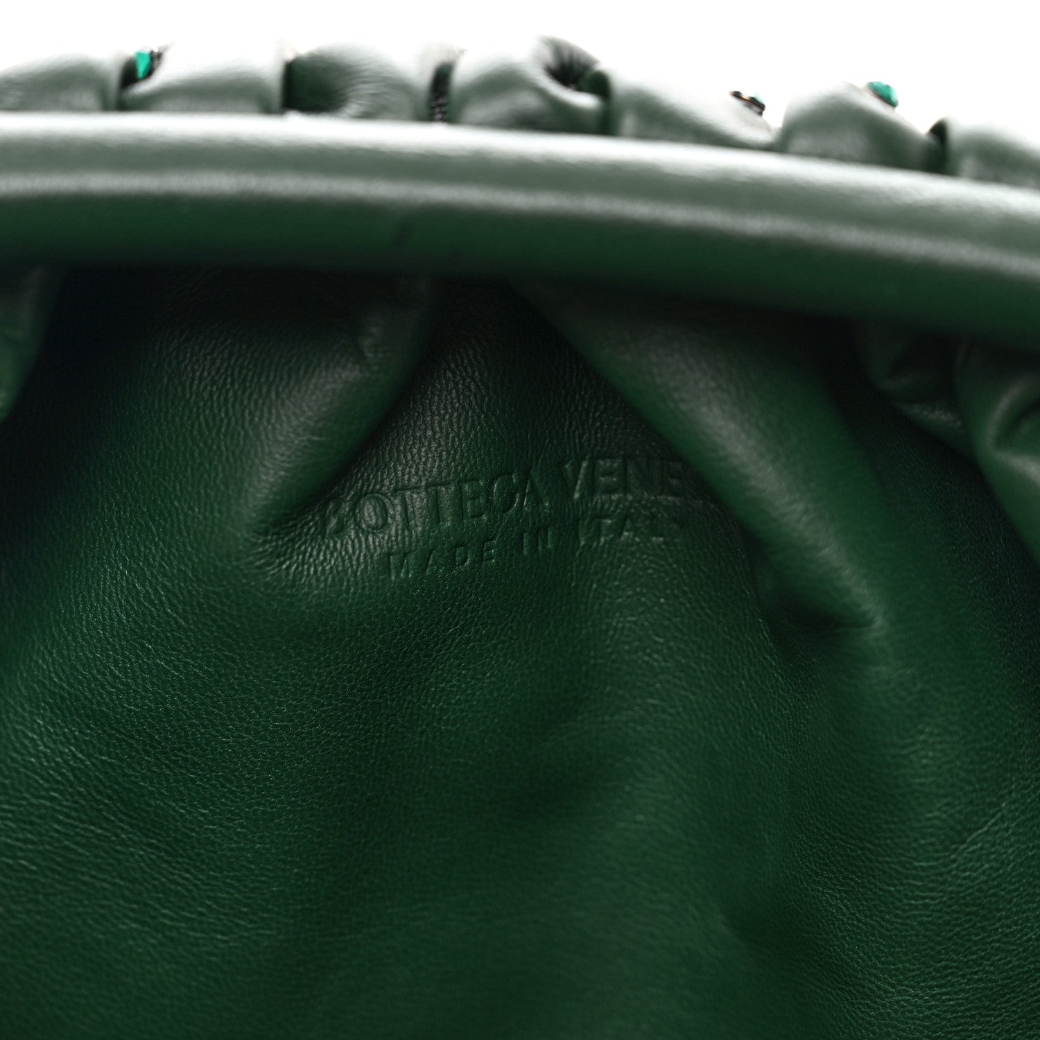 Bottega Veneta Nappa Crystal Embellished Teen Pouch Raintree 6 of 7