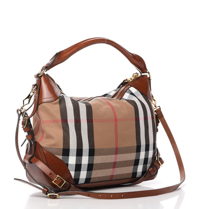 Burberry House Check Bridle Calfskin Small Ledbury Hobo Dark Tan 3 of 12