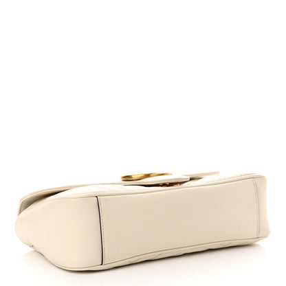 Gucci Calfskin Matelasse Small GG Marmont Shoulder Bag White 4 of 11