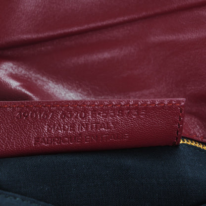 Balenciaga Chevre Gold Metallic Edge Hardware Envelope Clutch Bordeaux 7 of 7