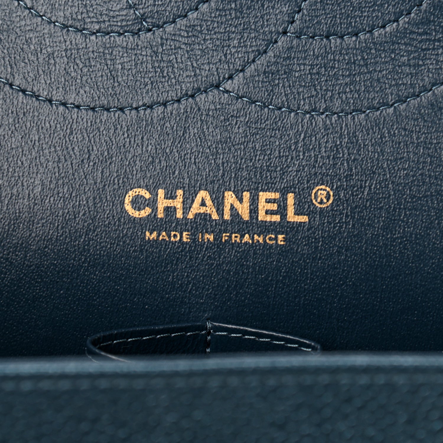 Chanel Metallic Caviar Quilted Jumbo Double Flap Dark Blue 5 of 10