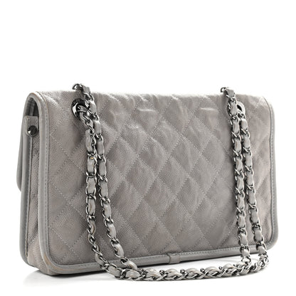 Chanel Caviar Quilted Medium French Riviera Flap Light Grey 3 of 18