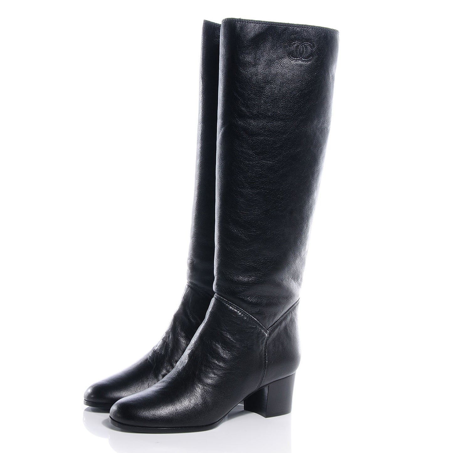 CC Leather Knee High Riding Boots 9.5 Black