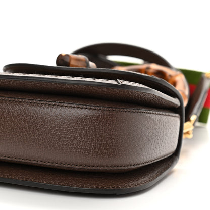 Gucci Monogram Jumbo GG Textured Dollar Calfskin Web Mini Bamboo 1947 Top Handle Bag Camel Ebony New Acero 11 of 12