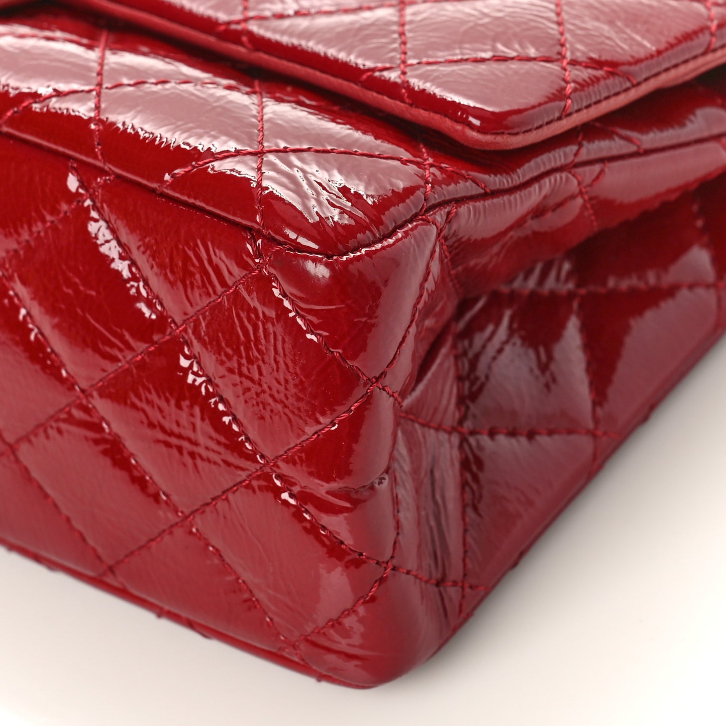 Aged Glazed Calfskin Quilted 2.55 Reissue 226 Flap Red