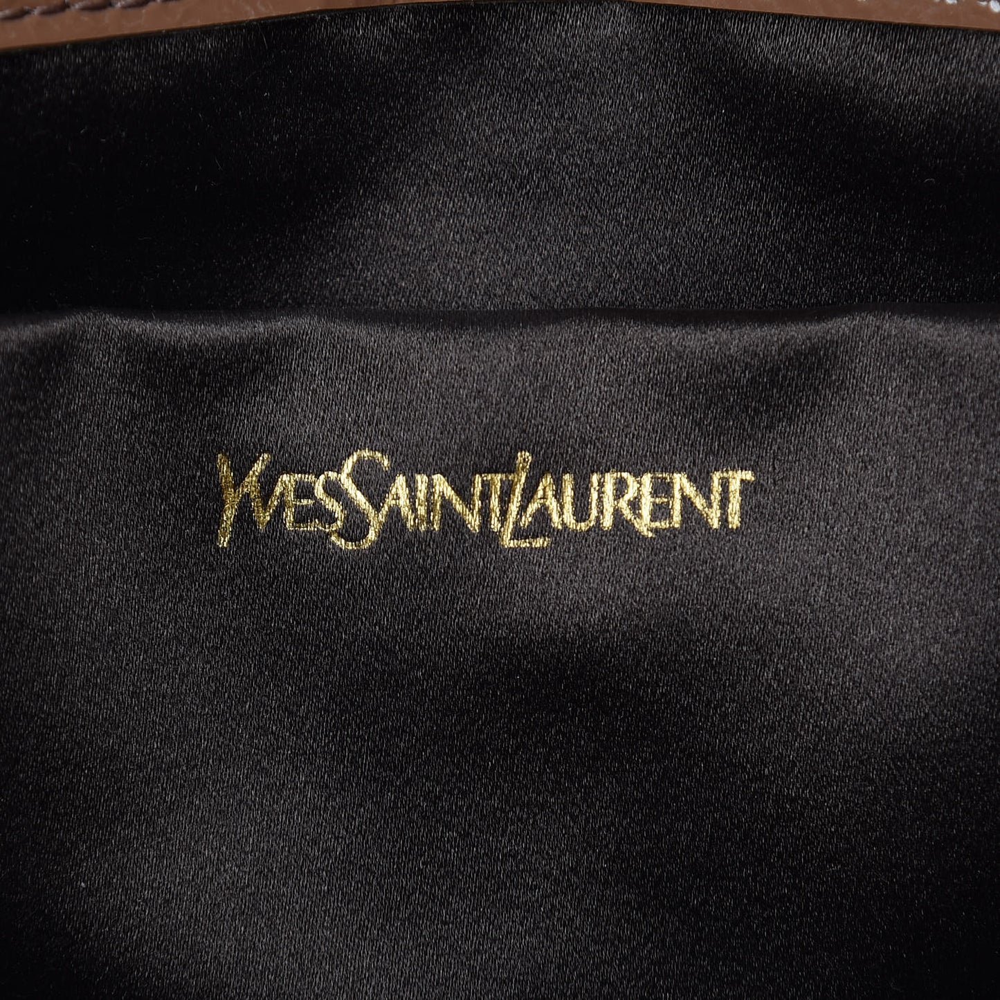 Textured Patent Calfskin Monogram Large Belle De Jour Clutch Nude