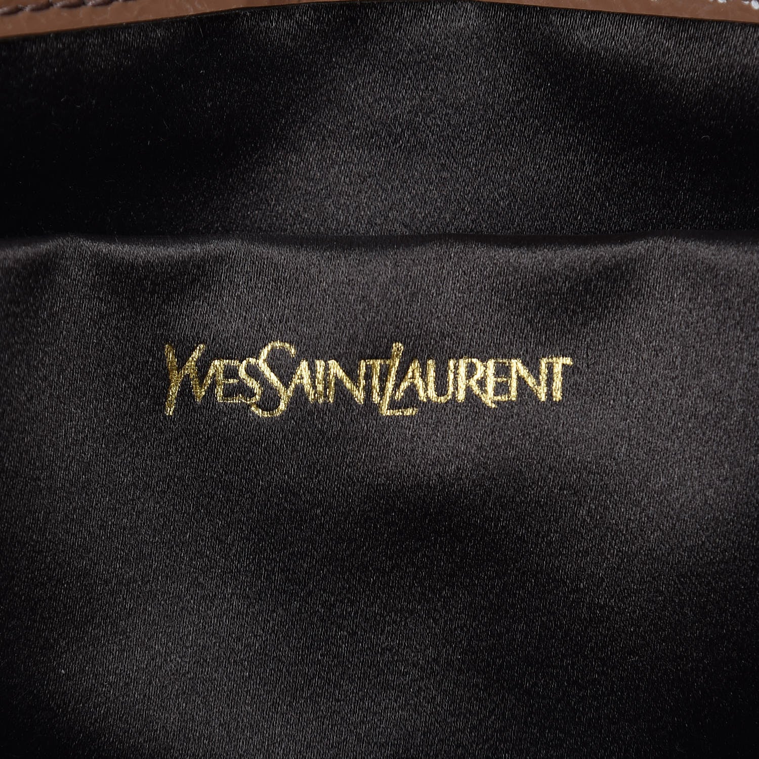 Saint Laurent Textured Patent Calfskin Monogram Large Belle De Jour Clutch Nude 8 of 11