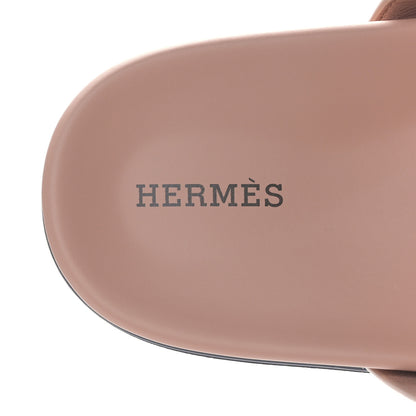 Hermes Suede Goatskin Womens Chypre Sandals 38 Nude 7 of 8