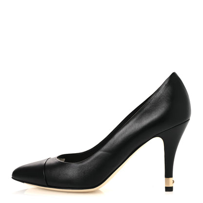 Chanel Lambskin Cap Toe CC Pumps 38 Black 1 of 11
