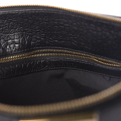 Burberry Signature Grain Calfskin Check Embossed Small Chichester Crossbody Clutch Bag Black 9 of 10