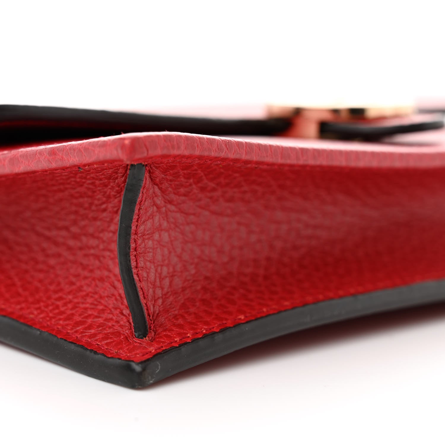 Gucci Dollar Calfskin Interlocking G Chain Wallet Red 9 of 10