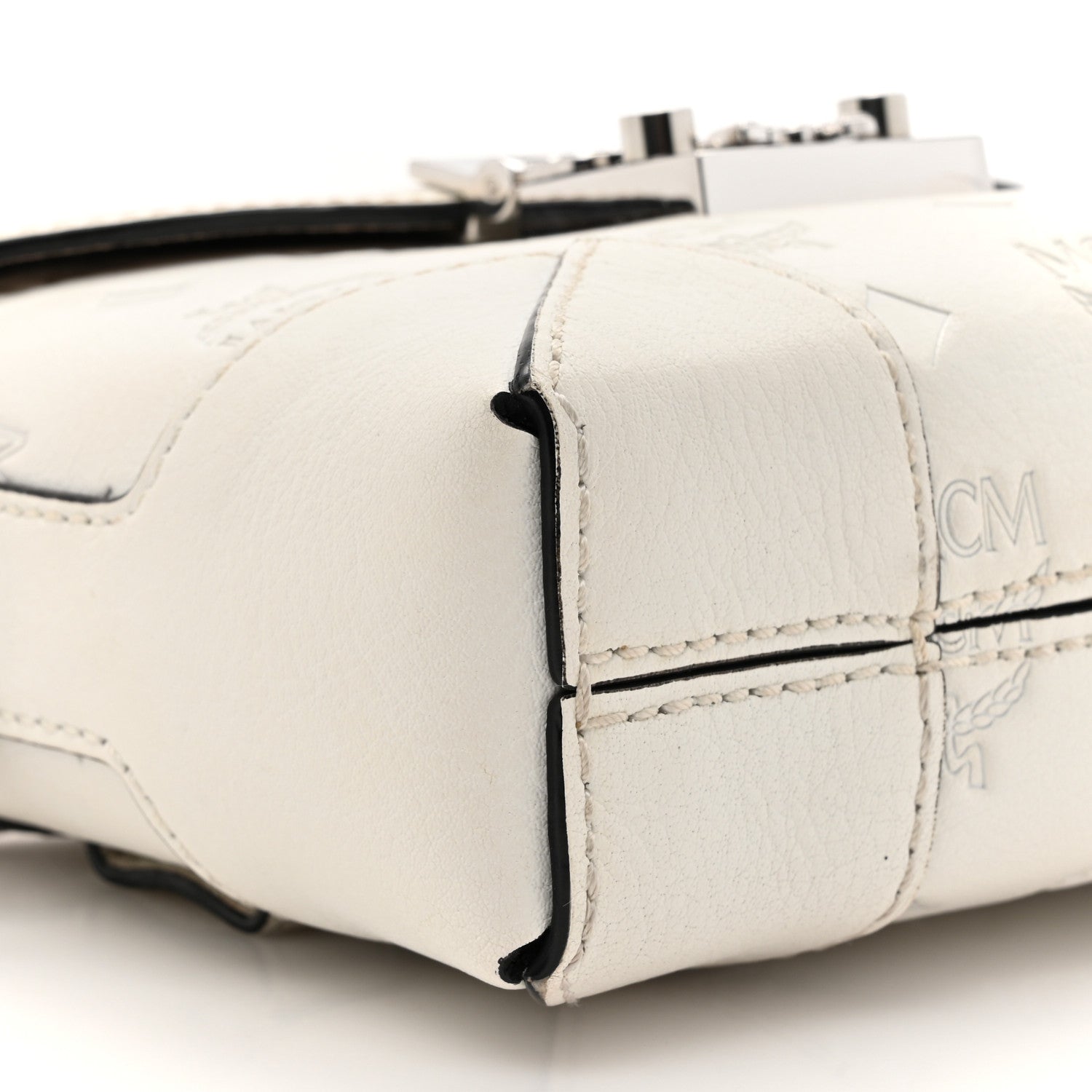 MCM Calfskin Ottomar Monogram Soft Berlin Belt Bag White 10 of 18