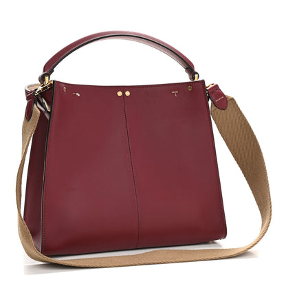 Fendi Vitello Seta Medium Peekaboo X-Lite Burgundy Beige 2 of 14